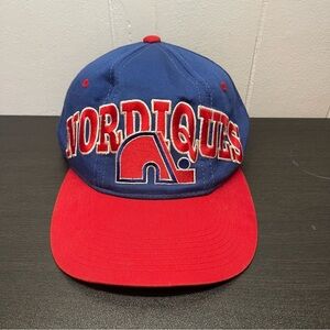 Vintage 90s Starter Quebec Nordiques Official NHL Hockey SnapBack Hat